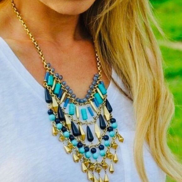 ::⚜️🦚Exotically Fantabulous Malta Bib Necklace - Picture 6 of 11